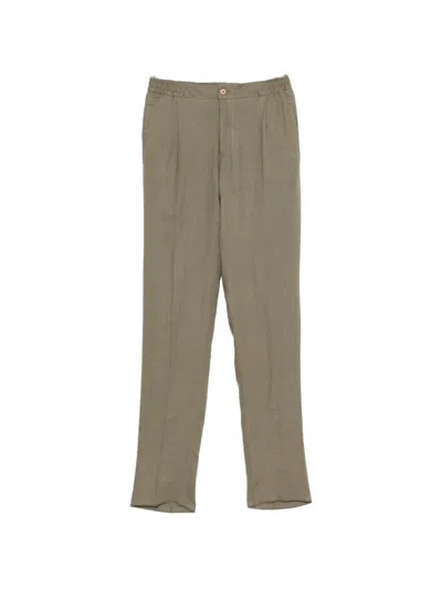 Kiton Pleated Trousers In Green
