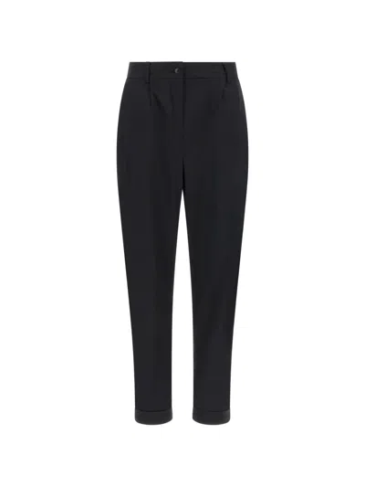 Kiton Pleated Turn-up Trousers In Black