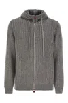 Kiton Men's Plush Cut Cashmere Jacket In Gray