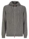 Kiton Plush Cut Cashmere Jacket In Gray