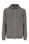 Kiton Men's Plush Cut Cashmere Jacket In Grey