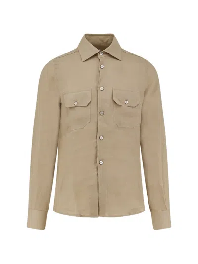 Kiton Pocket Shirt In Brown