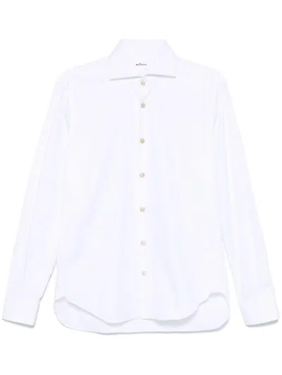 Kiton Pointed-collar Cotton Shirt In White