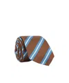 Kiton Stripes Pattern Silk Tie In Brown