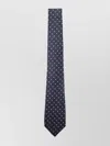 Kiton Pointed Tip Polka Dot Tie In Standard Width In Blue