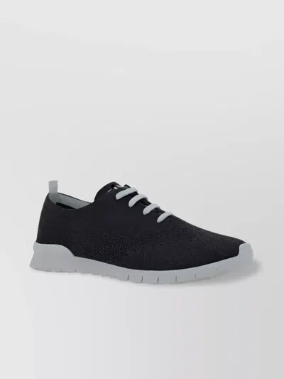 Kiton Pointed Toe Low-top Sneakers Mesh In Black