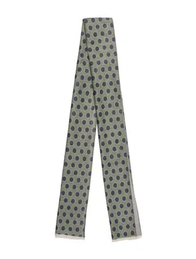 Pre-owned Kiton Polka Dot Print Scarf In Green