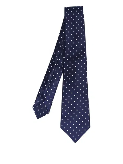 Kiton Polka-dot Tie In Blue