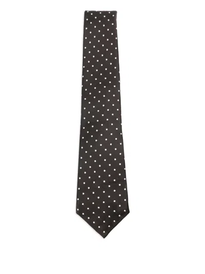 Kiton Polka-dot Tie In Brown