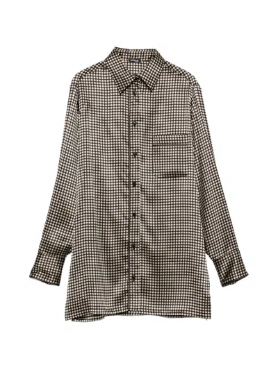 Kiton Polka-dot-print Chest-pocket Shirt In Black