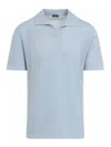 Kiton Cotton Polo Shirt Perforated Fabric In Blue