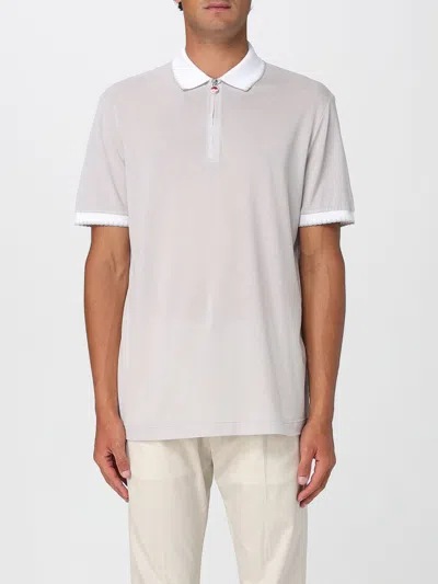 Kiton Logo-print Polo Shirt In Gray