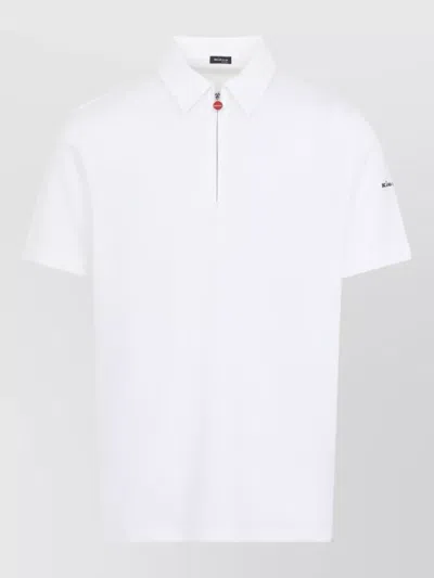 Kiton Polo Shirt Pointed Collar Short Sleeves In White