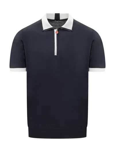 Kiton Polo In White/blue