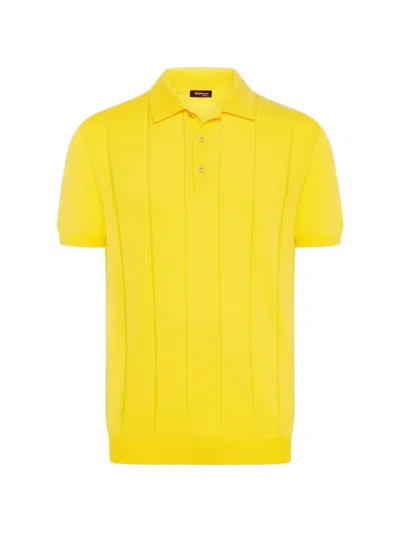 Kiton Poloshirt Aus Geripptem Strick In Yellow