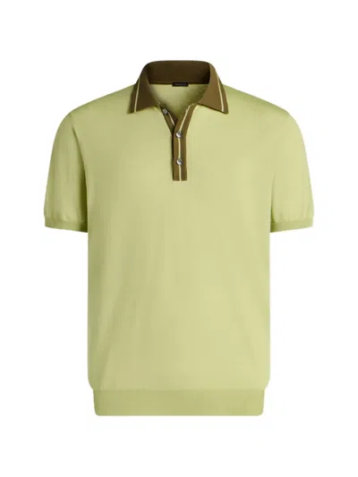 Kiton Poloshirt Mit Kontrastkragen In Green