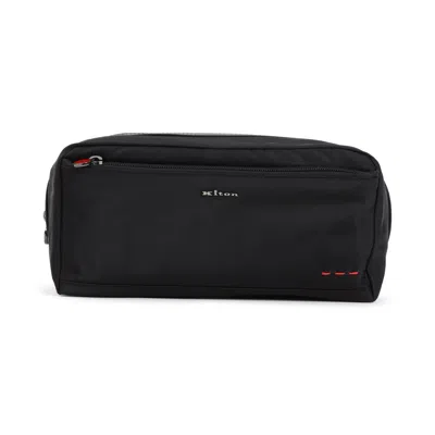 Kiton Polyamide Pouch Men In Black