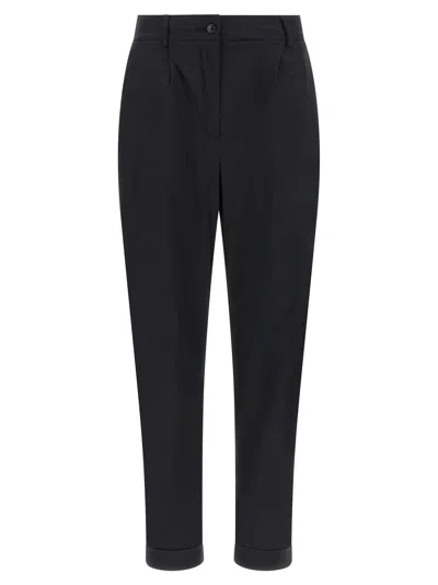 Kiton Poplin Pants In Black