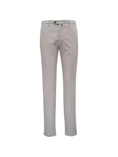 Kiton Poplin Trousers In Gray