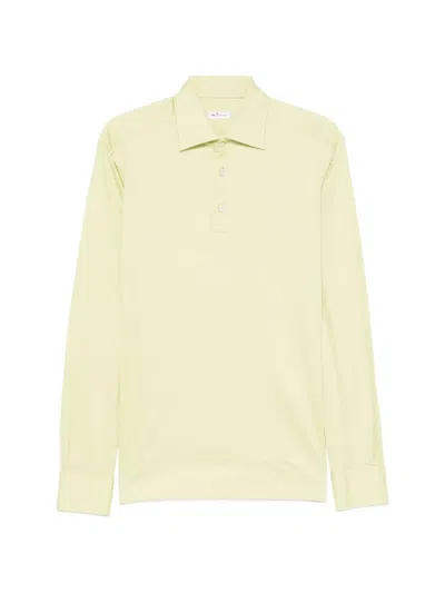 Kiton Positano Long-sleeve Polo Shirt In Yellow