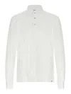 Kiton 'positano' Button-down Collar Polo Shirt In Blanco
