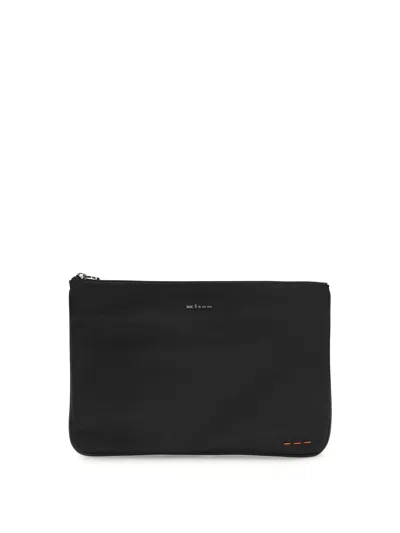 Kiton Men Pouch Bag In Black