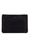 Kiton Zip Opening And Closing Clutch In Black