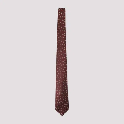 Kiton Silk Tie In Brown