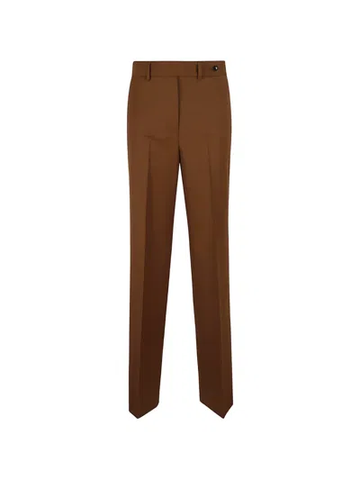 Kiton Pressed-crease Straight-leg Trousers In Brown