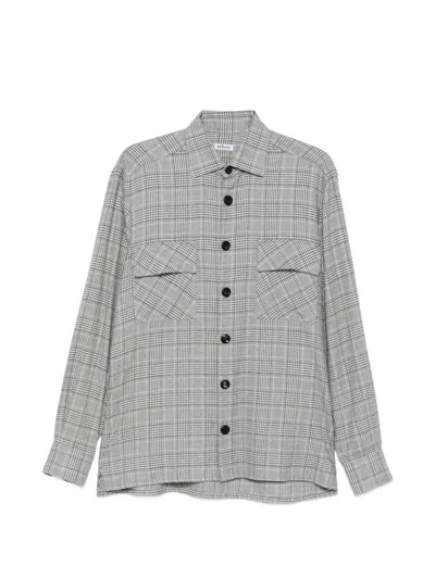 Kiton Prince Of Wales Check Shirt In Pattern