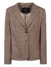 Kiton Prince Of Wales Checked Jacket In Brown