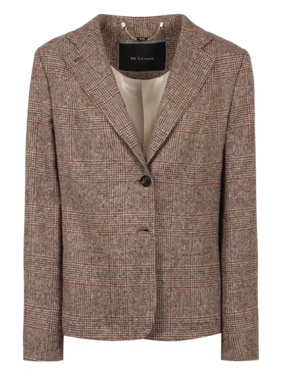 KITON PRINCE OF WALES CHECKED BLAZER