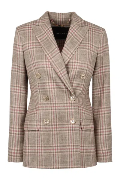 Kiton Prince Of Wales Checkered Blazer In Multi