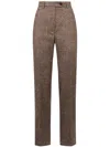 Kiton Prince Of Wales Trousers In Brown