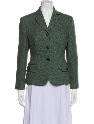 Pre-owned Kiton Printed Blazer In Green