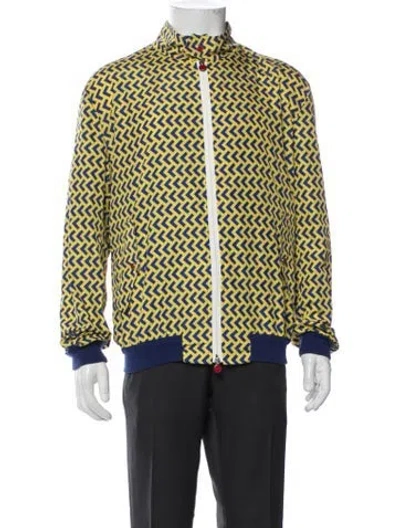 Pre-owned Kiton Printed Coat In Yellow