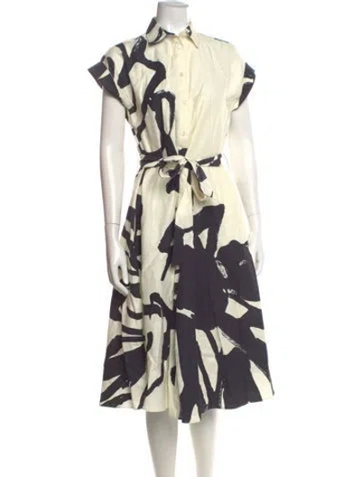 Pre-owned Kiton Printed Midi Length Dress In Neutral