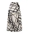 Kiton Printed Silk Midi Skirt In White