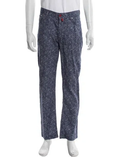 Pre-owned Kiton Printed Pants In Blue
