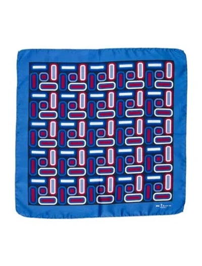 Pre-owned Kiton Printed Scarf In Blue