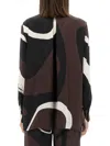 Kiton Abstract Pattern Silk Shirt In Brown