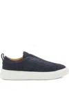 Kiton Casual Low Top Sneakers With Contrast Sole In Blue