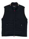 Kiton Quilted Vest In Blue