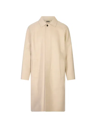 Kiton Raglan-sleeve Single-breasted Coat In Neutral