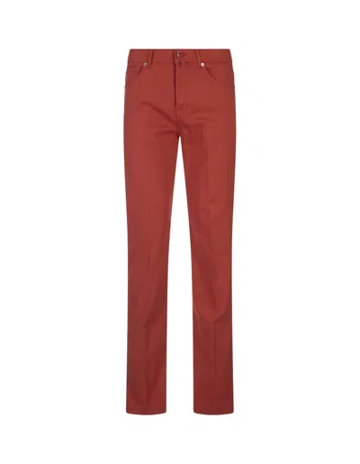 Kiton Red 5 Pocket Straight Leg Trousers