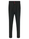 Kiton Red Button Pants In Gray