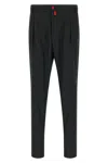 Kiton Red Button Pants In Gray