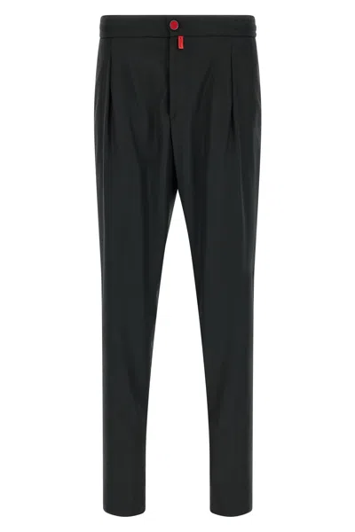 Kiton Red Button Pants In Gray