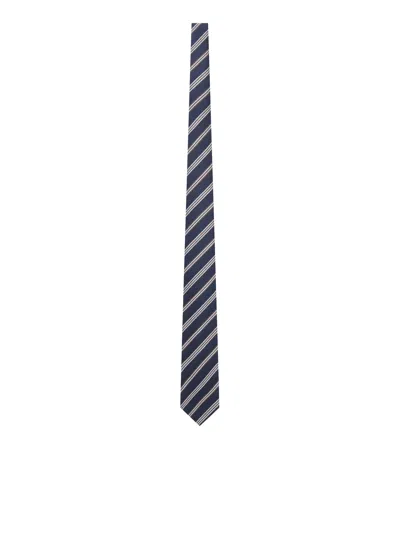 Kiton Regimental Tie In Blue