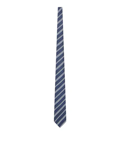 Kiton Regimental Tie In Blue